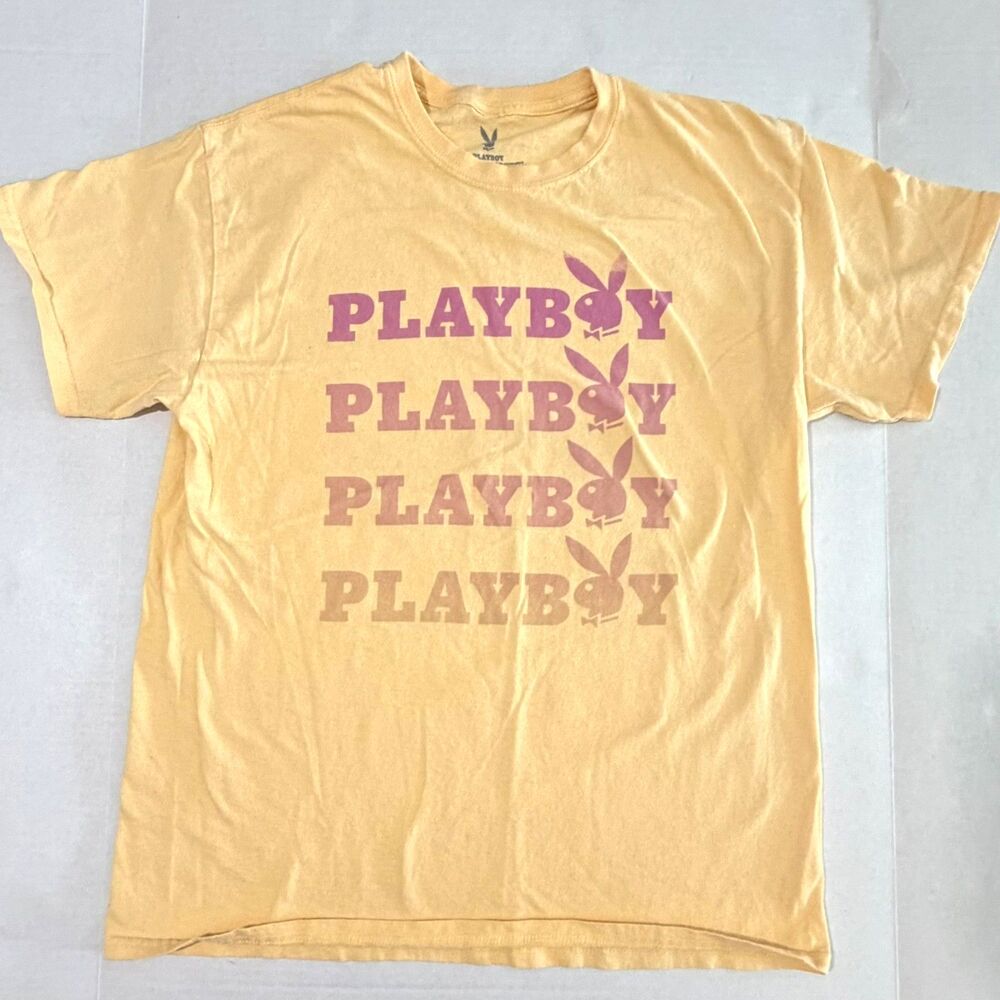 Playboy Ombre Yellow Relaxed T-Shirt, L